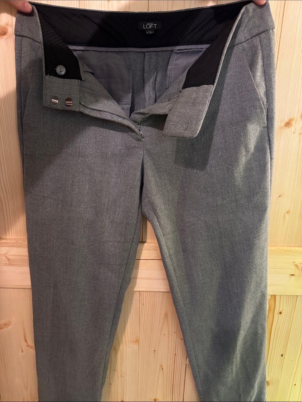 LOFT Gray Straight Leg Dress Trousers